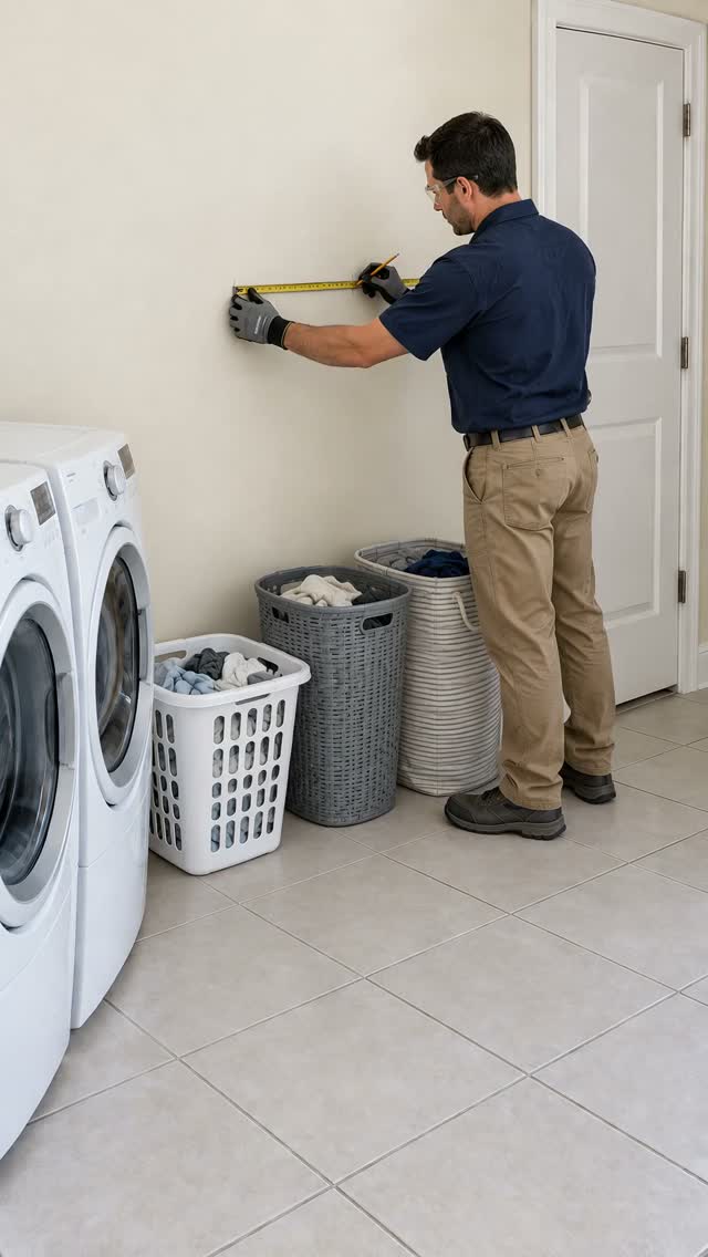 Laundry room scene from our build video